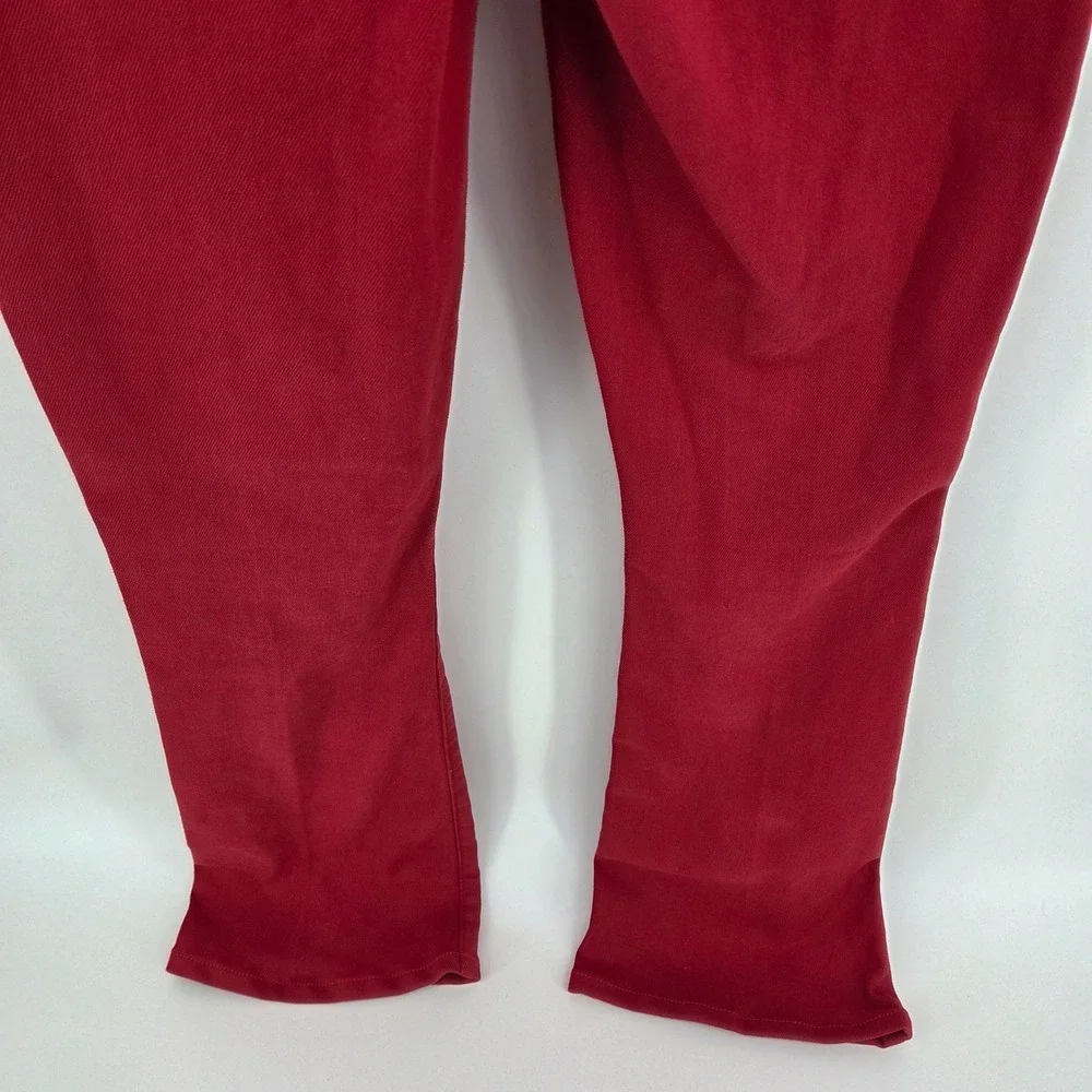 Mother High Waisted Weekender Skimp Second Chance Flare Jeans Haute Red Women 24